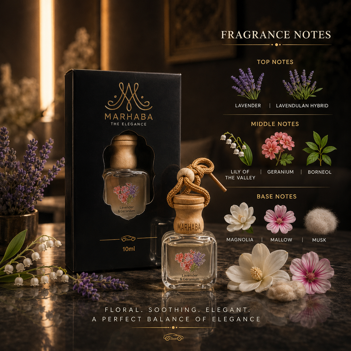 Lavender & Geranium Car Air Freshener